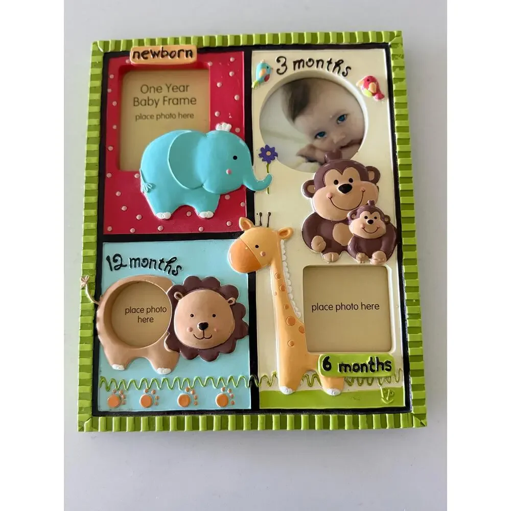 Fisher-Price Baby Milestone Photo Frame, Zoo Animals, First Year Keepsake